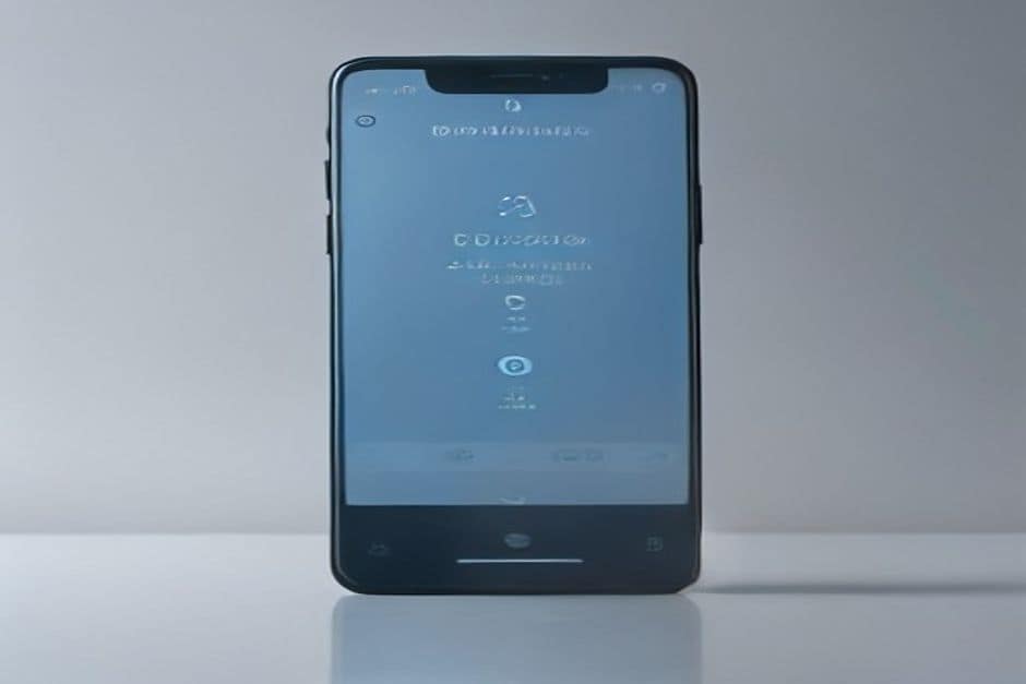 Ecrã conceptual com notificação de atualização iOS 19x