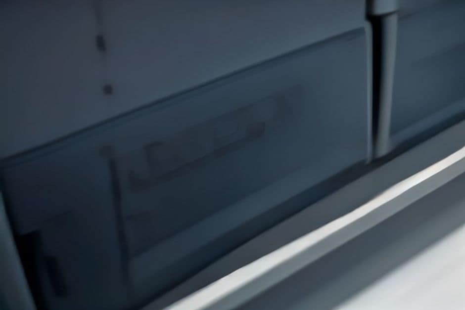 Overhead shot of a GPU server rack with soft depth of field