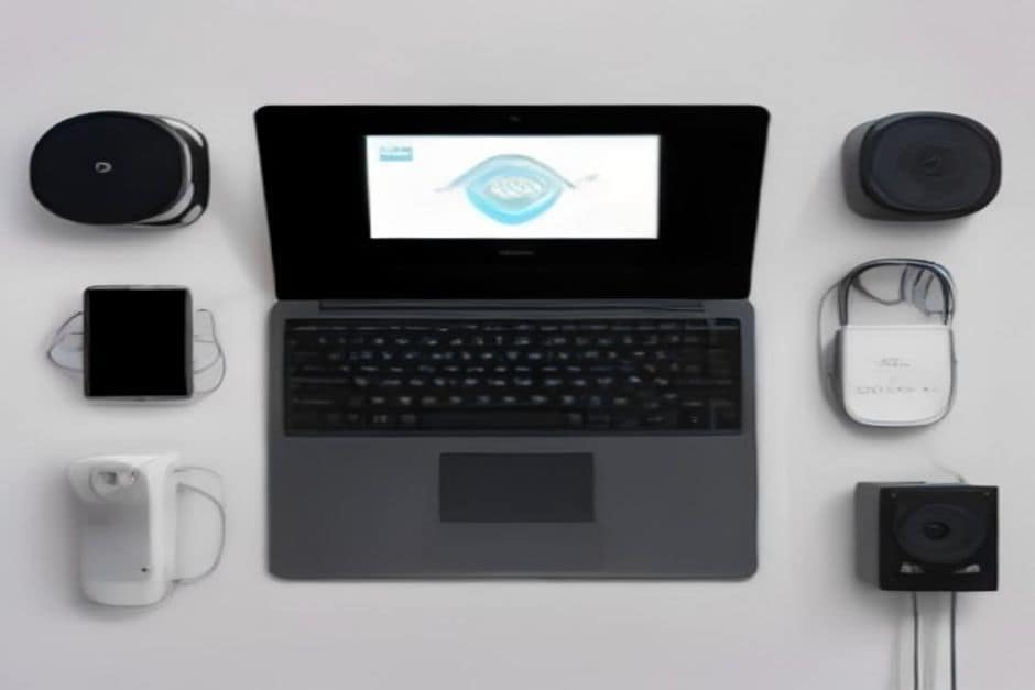 Estilo tecnológico flat lay de un disco NAS